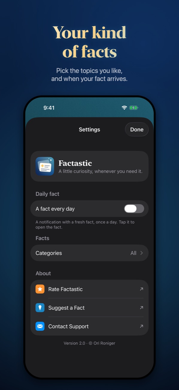 Choosing topics on iPhone